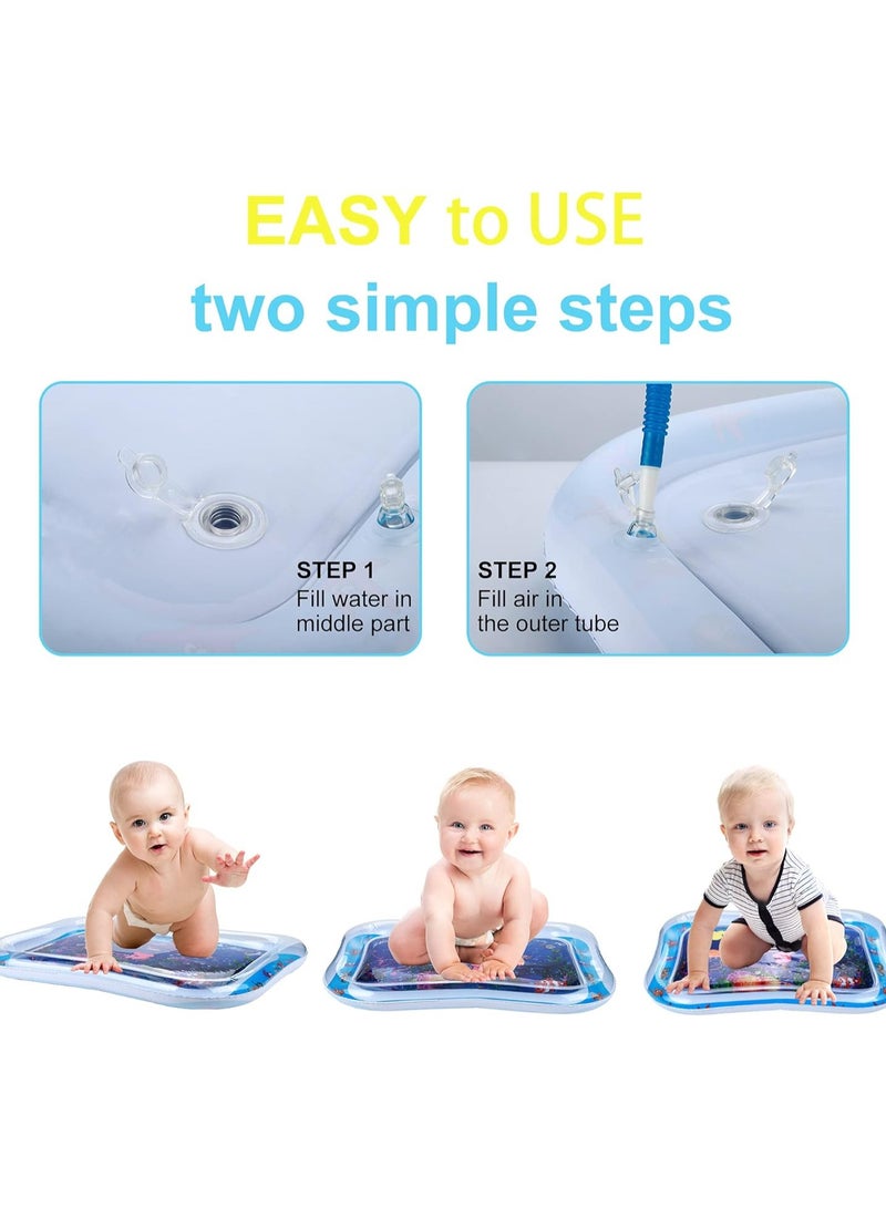Leak-Proof Baby Water Mat Sensory Toy for 3–12 Months, Stimulates Cognitive and Motor Skills, BPA-Free with Smooth Edges, Pack of 1 and 2