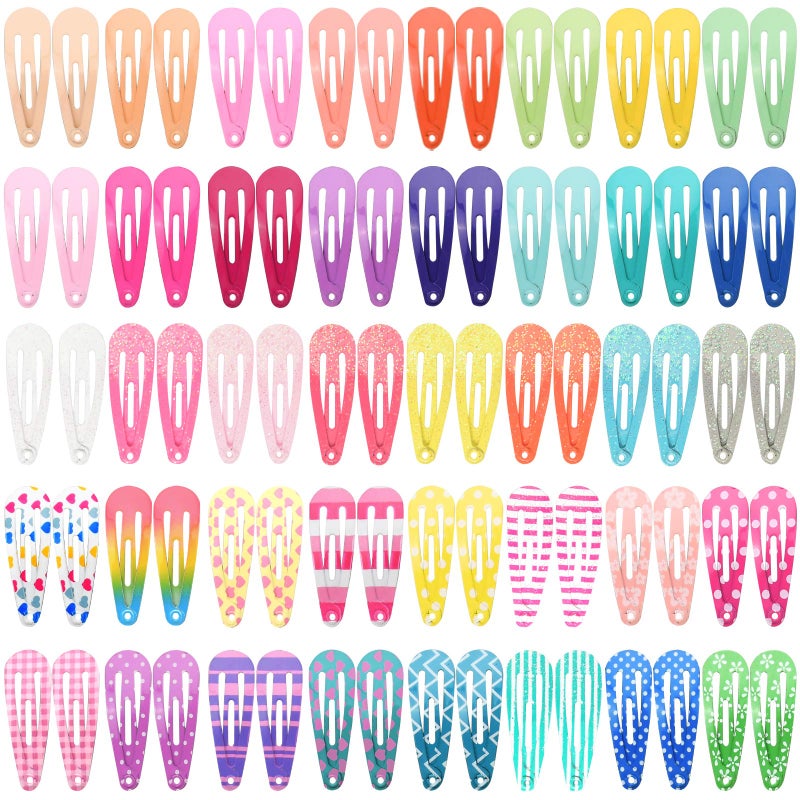 Toddler Hair Clips Funtopia 80 Pcs 12 Inch 3cm Cute Mini Snap Hair Clips for Baby Girls Kids Colorful Small Snap Barrettes Metal Barrette for Fine Hair
