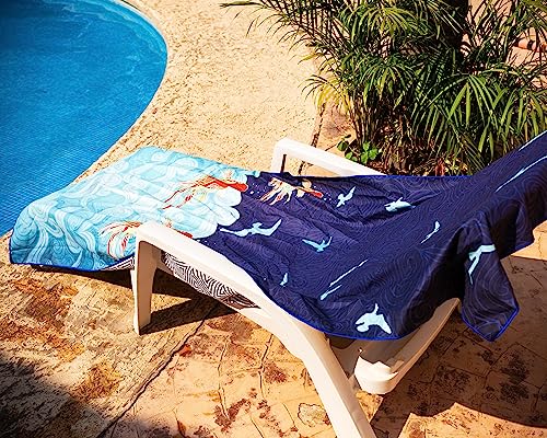 Elite Trend Quick Dry Towel Extra Large 78x35 Inch - Microfiber Beach Towel - Perfect for Beach, Travel, Swimming, Pool, Yoga, Hiking, Camping - Lightweight, Fast Drying, Compact for Adults (Koi Fish) - Image 4