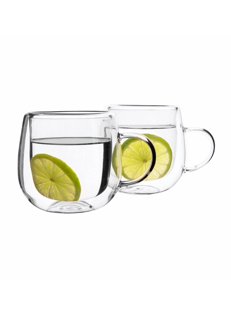 2-Pack Double Wall Glass Coffee Tea Mug with Handle, Insulated Layer  Made of Clear Borosilicate Glass  Perfect for Cappuccino Tea Latte Espresso Hot Beverage Microwave Safe (300ml 2pcs) - pzsku/Z8997929F3DF6C032071FZ/45/_/1696933560/2e1b1f54-52b5-4cf6-8311-8d846c564b8a