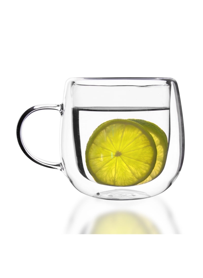 2-Pack Double Wall Glass Coffee Tea Mug with Handle, Insulated Layer  Made of Clear Borosilicate Glass  Perfect for Cappuccino Tea Latte Espresso Hot Beverage Microwave Safe (300ml 2pcs) - pzsku/Z8997929F3DF6C032071FZ/45/_/1696933561/bc96442d-e449-480b-beb7-3b66e3ecc75f