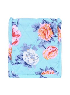 Kuber Industries Kuber Industries Jewellery Kit | Cotton Green Flower Cosmetic Kit | Travel 5 Pouch Jewellery Box | Makeup Kit for Watches | Bracelets | Earring | Small Size| Green  - Image 5