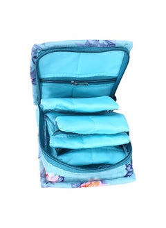 Kuber Industries Kuber Industries Jewellery Kit | Cotton Green Flower Cosmetic Kit | Travel 5 Pouch Jewellery Box | Makeup Kit for Watches | Bracelets | Earring | Small Size| Green  - Image 2