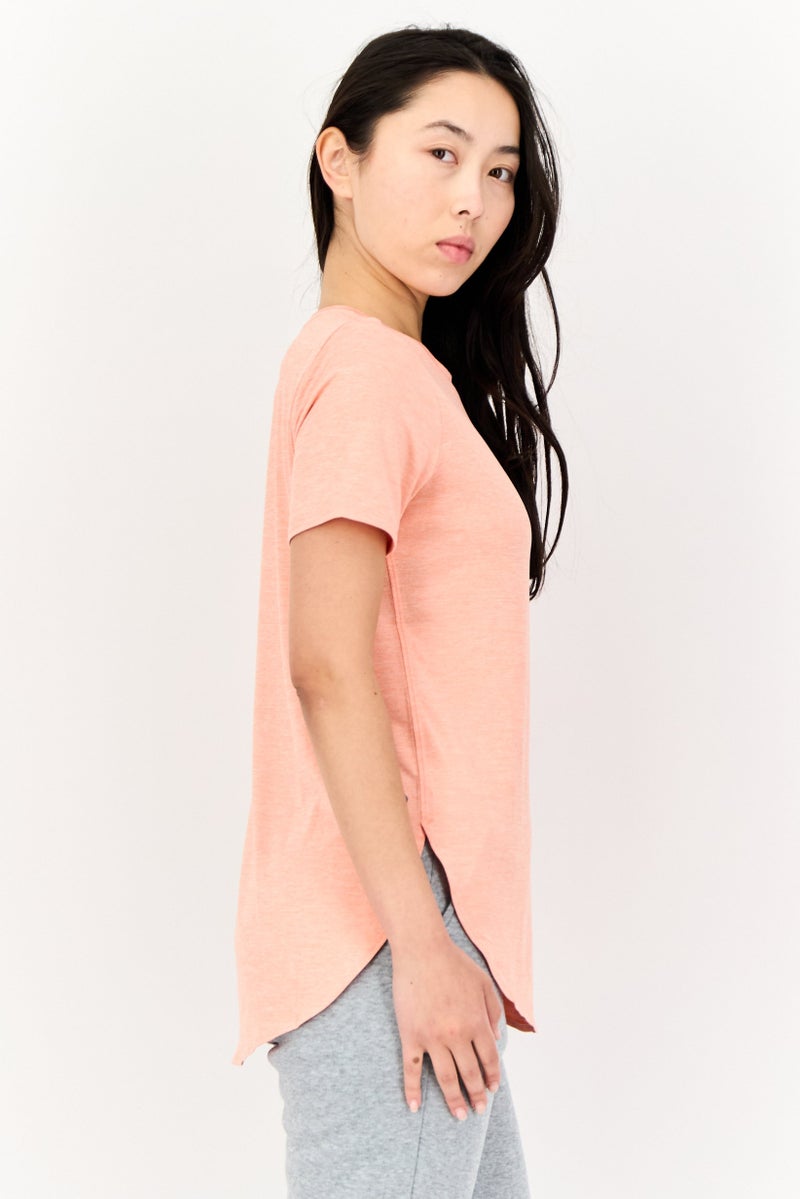 SKECHERS Women Sportswear Fit Short Sleeve Training T-Shirts, Peach - Image 4