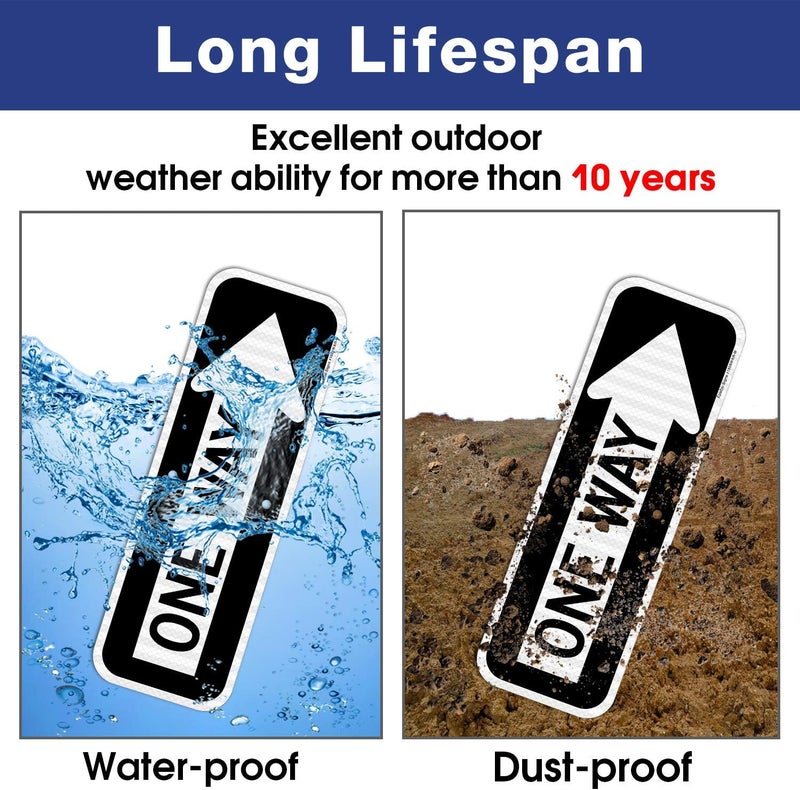 Faittoo One Way Sign with Right Arrow,18x6 Inches Engineer Grade Reflective Rust Free Aluminum,Weather/Fade Resistant, UV Protected,Easy to Mount,Indoor/Outdoor Use - Image 4