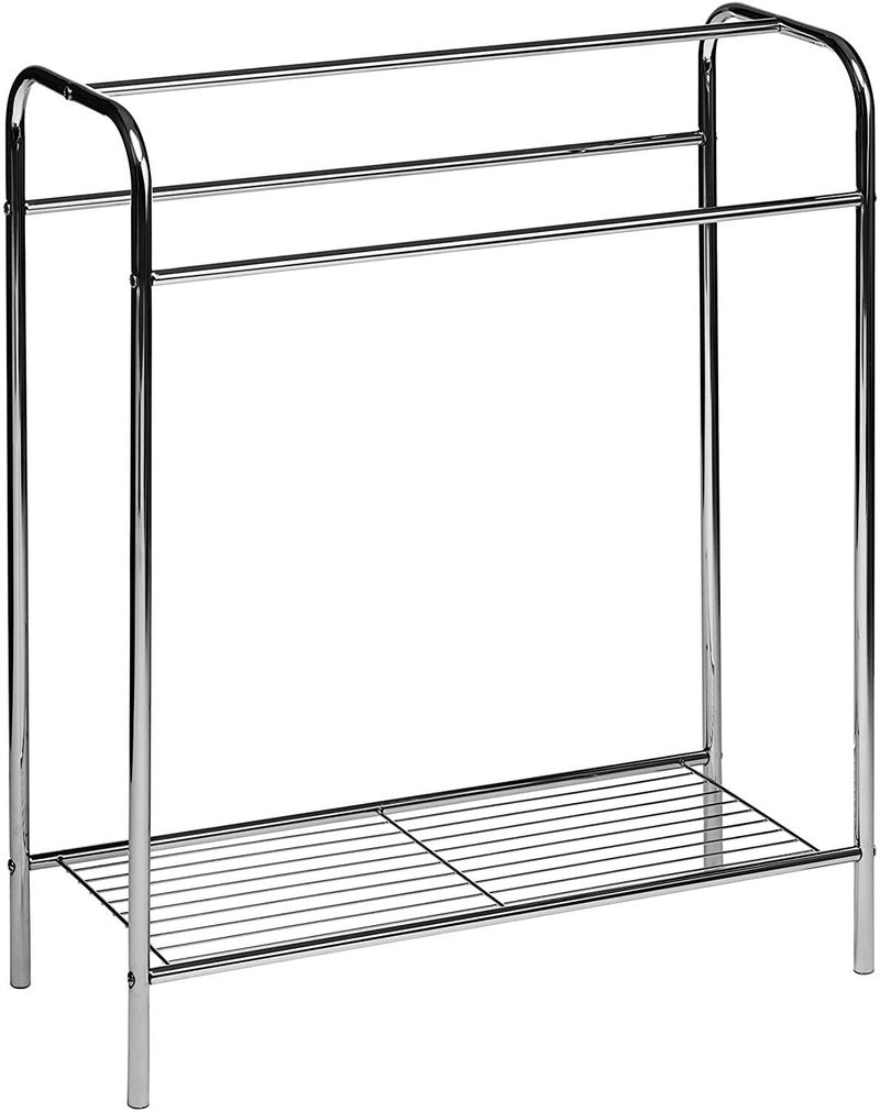 Indian Decor 31566 Freestanding Towel Rack Chrome Floor Standing Towel Stand - Chrome  - Image 1