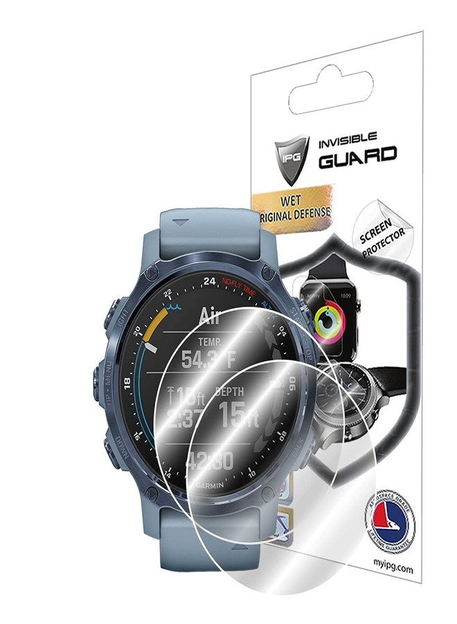اي بس سي واقي شاشة هيدروجيل من IPG لجهاز Garmin Descent Mk2S (قطعتان) - فيلم شفاف عالي الدقة غير مرئي مضاد للخدش - ناعم/ذاتي الإصلاح/خالٍ من الفقاعات لجهاز Mk2S - Image 1