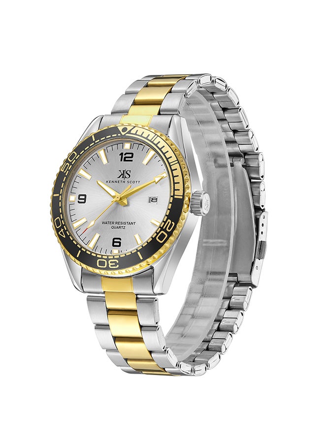 KENNETH SCOTT Men's Stainless Steel Analog Watch K23024-TBTSB - 44 mm  - Image 2