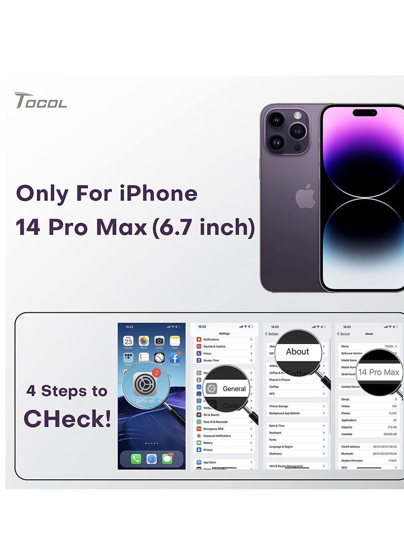 5 in 1 for iPhone 14 Pro Max Case, with 2 Pack Screen Protector + 2 Pack Camera Lens Protector, Liquid Silicone Slim Shockproof Cover [Anti-Scratch] [Drop Protection] 6.7 Inch, Deep Purple - Image 5
