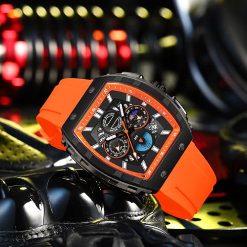 findtime Watches for Men Relojes para Hombres Unique White Blue Gold Wrist Watch Waterproof Sport Military Big Face Chronograph Analog Quartz Watch - Image 3