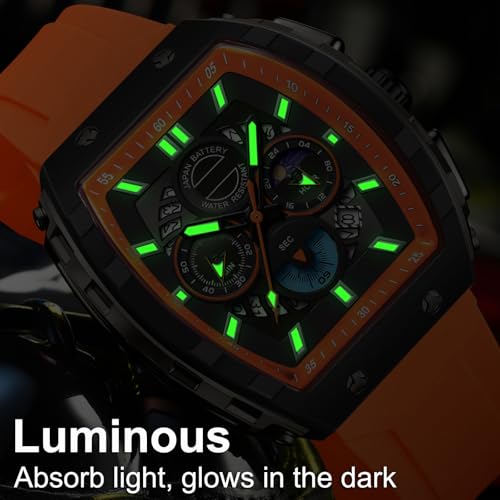 findtime Watches for Men Relojes para Hombres Unique White Blue Gold Wrist Watch Waterproof Sport Military Big Face Chronograph Analog Quartz Watch - Image 5