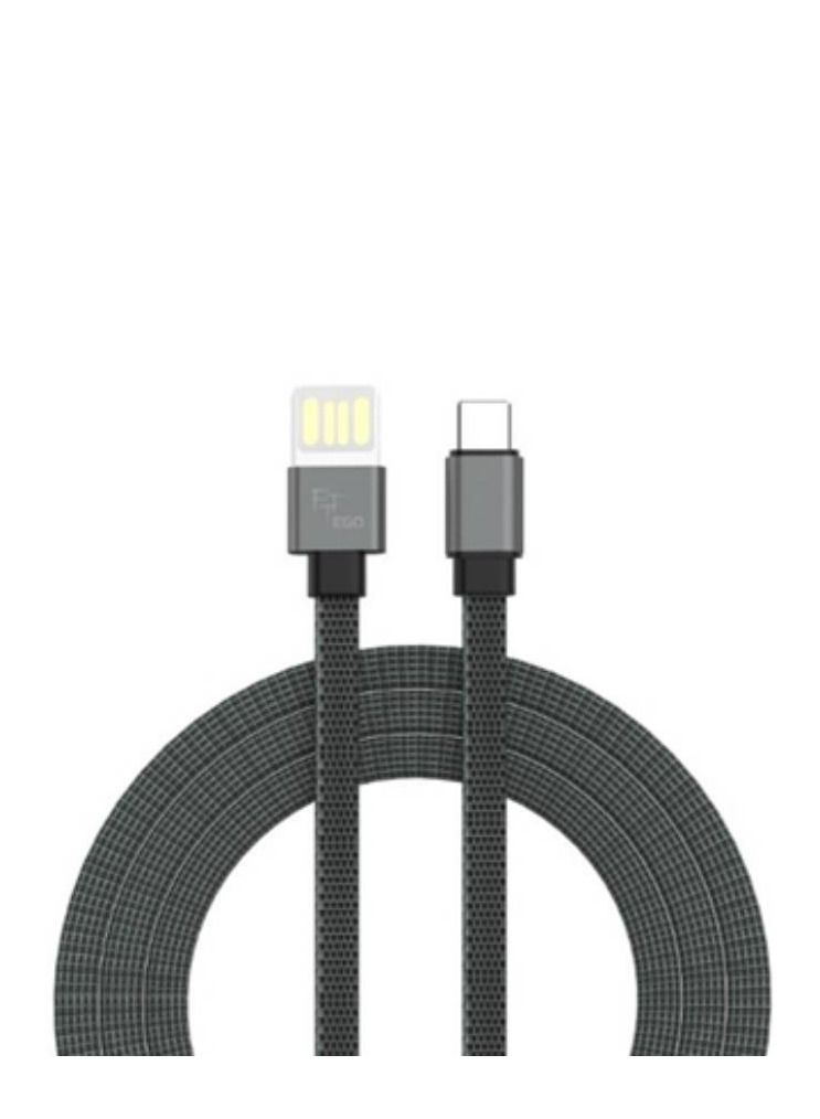 EGO Type-C Charging Cable, 1 Meter, Fabric Made | Black Color - Image 2