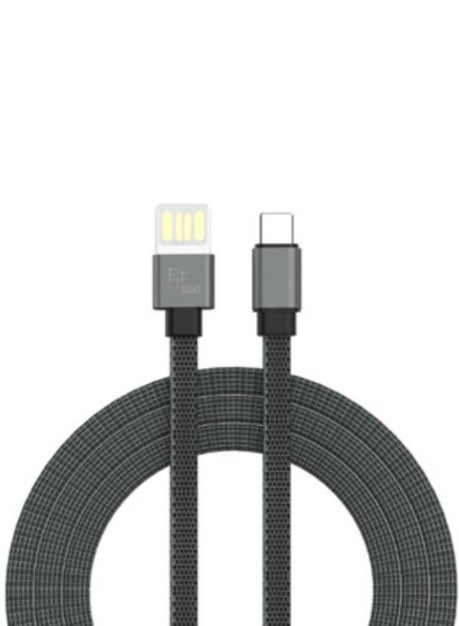 EGO Type-C Charging Cable, 1 Meter, Fabric Made | Black Color - Image 1