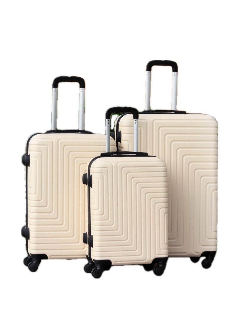 Adoro Pack of 3 ABS Hard side Weight-less Luggage Trolley Set 20/24/28 Inch with lock system - Image 1