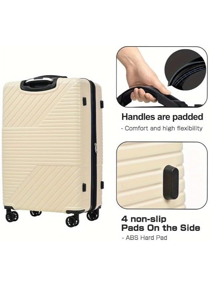 Adoro Pack of 3 ABS Hard side Weight-less Luggage Trolley Set 20/24/28 Inch with lock system - Image 3
