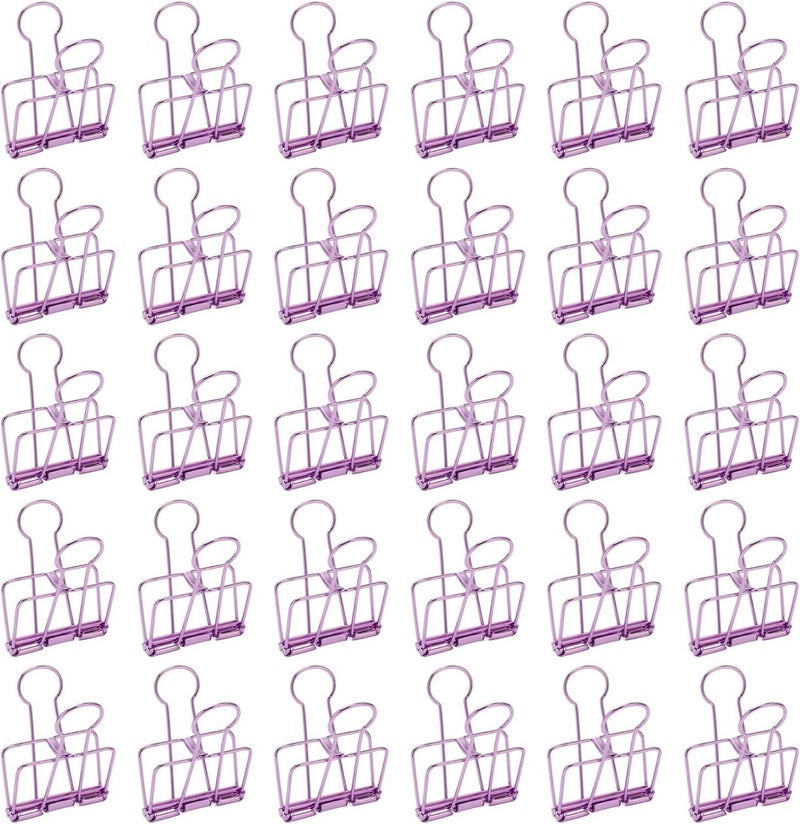 Purple Metal Wire Clips 30Pcs Strong Hollow Clamps For Home Office School Wide Application - Image 1