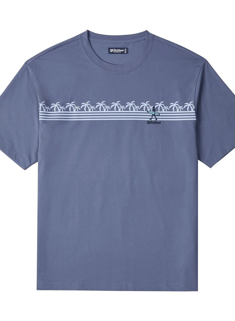 Men's Wave Print Jersey Print Tee