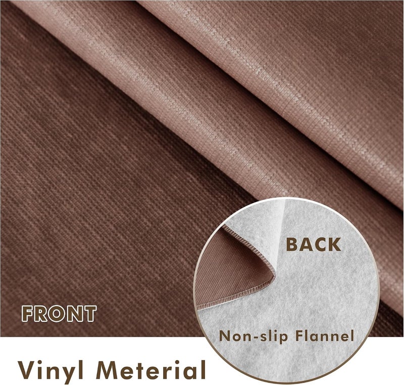 Nasitos 2 Pack Plastic Table Cloth for Rectangle Tables 60x102 Inch-Flannel Backed Vinyl Dark Coffee Table Covers, Stain Resistant Waterproof Plastic Table Cloth for Dining Table, Parties and Camping - Image 3