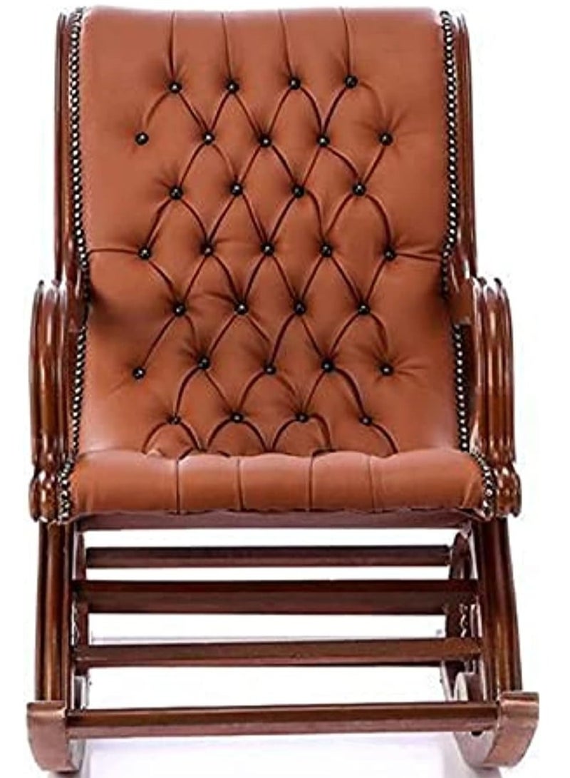 كرسي هزاز خشب زان جلد هافان - Image 1