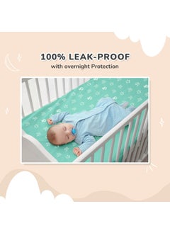 R for Rabbit R for Rabbit Waterproof Quick Dry Sheet for Baby | Anti-Piling Fleece Breatheable Fabric Extra Absorbent Instant Dry Baby Bed/Cot Protector Mat (Size-M,Green-Grey,Pack of 2 Combo)  - Image 3