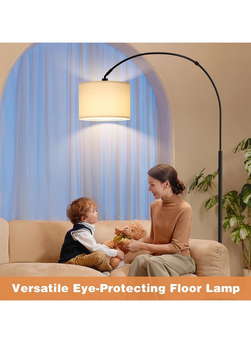 Bentifar Modern Dimmable Floor Lamp with Nordic Style,Adjustable Hanging Shade,Over Couch Reading Light,Standing Lamp for Living Room and Bedroom - Image 4