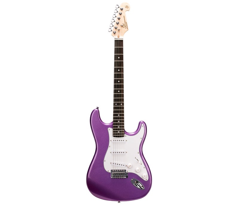 SX Guitar ED1 Vintage Style Electric with Bag - Metallic Purple - Image 1