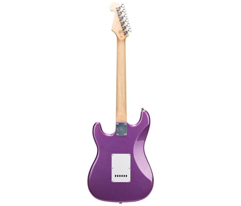 SX Guitar ED1 Vintage Style Electric with Bag - Metallic Purple - Image 3