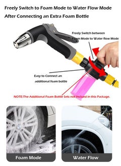 Gerenic Garden Spiral Hose Nozzle Set with High Pressure Washer Spray Gun and Connectors, Telescopic Coil Spring Water Pipe for Car and Pet Washing, Lawn and Plant Watering, Home Cleaning - 50ft, 15m yellow  - Image 5