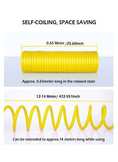 Gerenic Garden Spiral Hose Nozzle Set with High Pressure Washer Spray Gun and Connectors, Telescopic Coil Spring Water Pipe for Car and Pet Washing, Lawn and Plant Watering, Home Cleaning - 50ft, 15m yellow  - Image 3