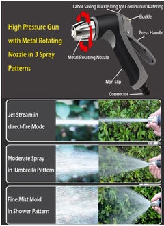 Gerenic Garden Spiral Hose Nozzle Set with High Pressure Washer Spray Gun and Connectors, Telescopic Coil Spring Water Pipe for Car and Pet Washing, Lawn and Plant Watering, Home Cleaning - 50ft, 15m yellow  - Image 4