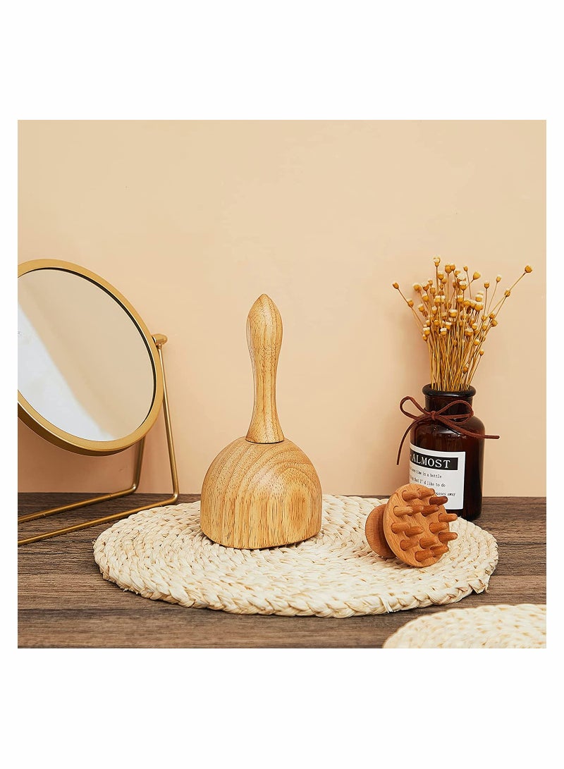 KASTWAVE Wood Massage Tool Include Wooden Handheld Massage Cup and Mushroom Wood - Image 3