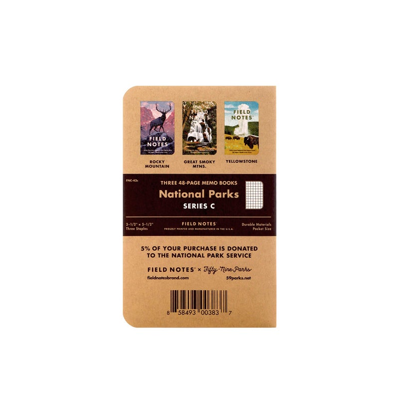 Field Notes: National Parks Series (Series C - Rocky Mountain, Great Smoky Mountains, Yellowstone) - Graph Paper Memo Book 3-Pack - 3.5 x 5.5 Inch - Image 5
