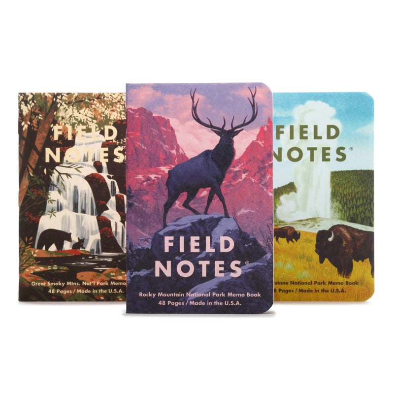Field Notes: National Parks Series (Series C - Rocky Mountain, Great Smoky Mountains, Yellowstone) - Graph Paper Memo Book 3-Pack - 3.5 x 5.5 Inch - Image 1