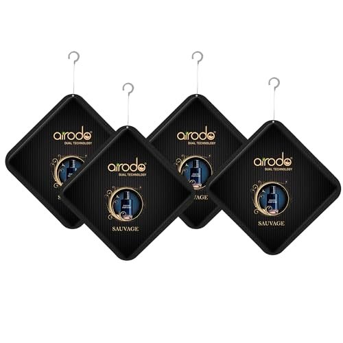 Airodo Sauvage Luxury Gel Air Freshener with Dual Technology For Living Room, Office, Car, Bathroom | Lasts up to 30 days | Easy to Use, Non-Spill & Long-Lasting | 10g (Pack of 4) - Image 1