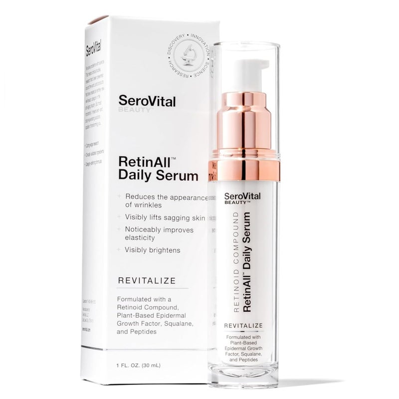 SeroVital Beauty RetinAll Daily Serum  Redefining Retinol  Retinoid Skin Serum  Anti Wrinkle Face Serum for Women 1 oz