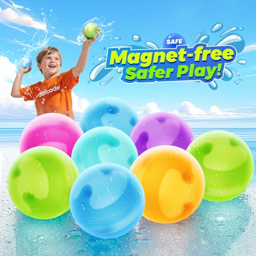 dalicode Reusable Water Balloons for Kids No Magnets LeakResistant Silicone Splash Balls QuickFill LongLasting Durable Outdoor Water Toys for Summer Pool Party Backyard Water Games - Image 5