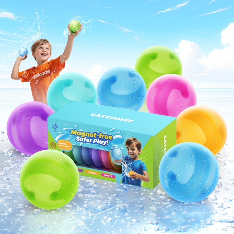 dalicode Reusable Water Balloons for Kids No Magnets LeakResistant Silicone Splash Balls QuickFill LongLasting Durable Outdoor Water Toys for Summer Pool Party Backyard Water Games - Image 3