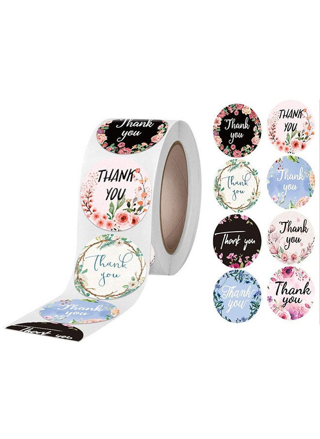 Wownect 8 Color Thankyou Sticker Round [1inch][500 Stickers] Labels For Envelope Seals Packing Seals cards Gift Boxes Shopping Bags Bouquets Cardboard Decoration  - Image 1