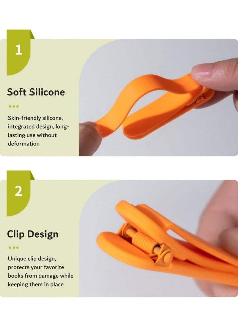 ATRJSZ Silicone Automatic Bookmarks, 3 pcs Silicone Bookmark, Smart Bookmark for Reading Women, Men, Kids, Book Lovers, Unique Cute Bookmark Clip Gifts, Stay in Place and Follow as You Read  - Image 5