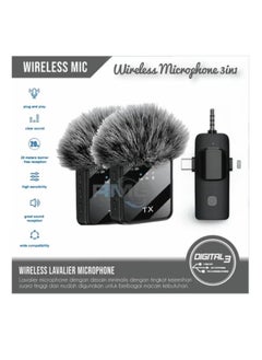 3-in-1 Wireless Lavalier Microphone for Live Video Recording F11-2, High-Quality Lapel Mic for Smartphones, Cameras & Computers, Clear Audio for Vlogging, Interviews, and Content Creation - pzsku/Z89986FC3076E48F7128CZ/45/_/1739907638/b5d9c674-5307-4f83-8700-e985fa6cd12a