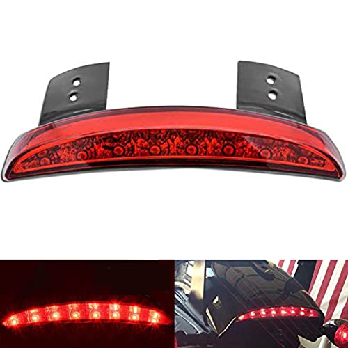 NATGIC 1PC Motorcycle Tail Light Chopped Rear Fender Edge LED Brake Light License Plate Light Stop Running Light for Har*ley Sport-ster XL 883N 1200N XL1200V XL1200X (Red Shell) - Image 1