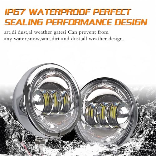 SKTYANTS 4.5 Inch LED Passing Light Motorcycle Fog lights with 4.5 Inch Housing Bucket Bracket Mount Compatible with Touring Electra Glide (Chrome) - Image 3