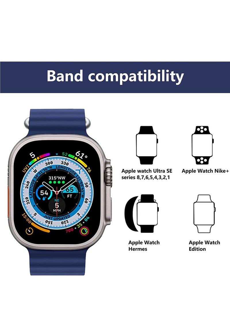 Generic - for Apple Watch Band Strap 38mm 40mm 41mm Ocean Silicone Sport Replacement Bands with Stainless Steel Buckle Soft Breathable Wristband for iWatch SE Series 8 7 6 5 4 3 2 1（Midnight Blue） - Image 1