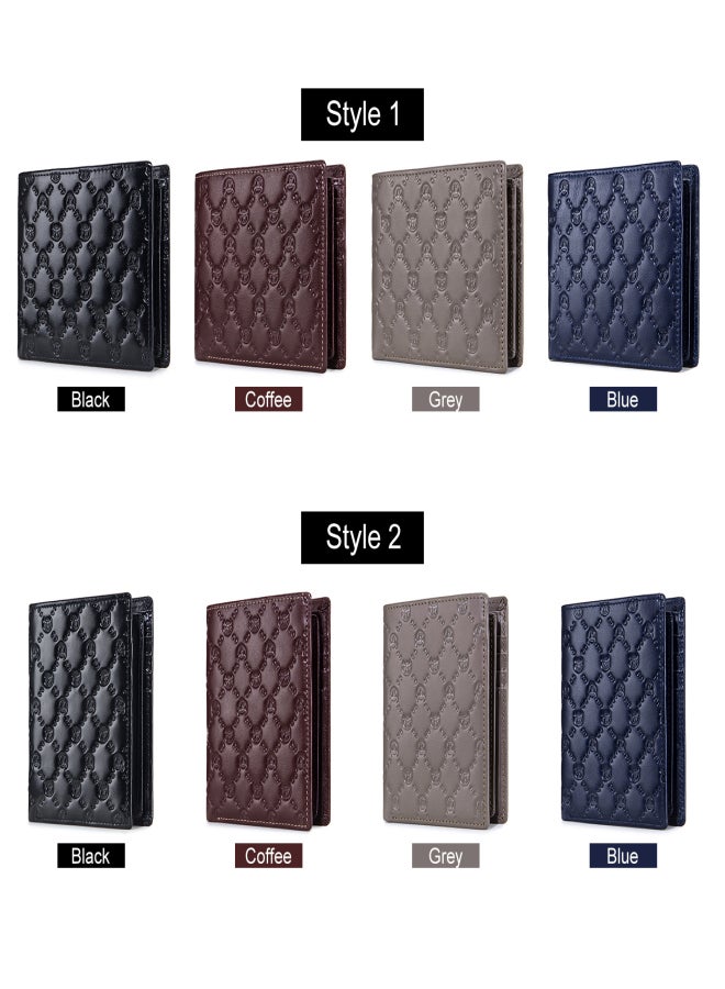 BULLCAPTAIN Vintage Cow Leather Bifold Wallet Card Holder Wallet Purse Gift for Men - Image 2
