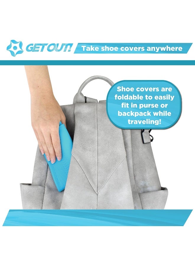 Get Out! Get Out! Silicone Shoe Covers - Rain Shoe Covers Reusable Over The Shoe Galoshes for Women Men - Boots Sneaker Overshoe  - Image 4