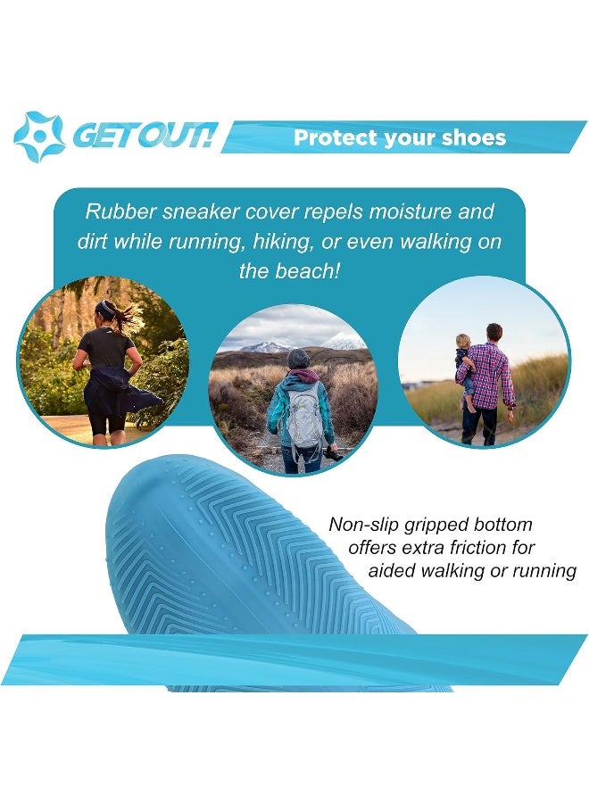 Get Out! Get Out! Silicone Shoe Covers - Rain Shoe Covers Reusable Over The Shoe Galoshes for Women Men - Boots Sneaker Overshoe  - Image 3