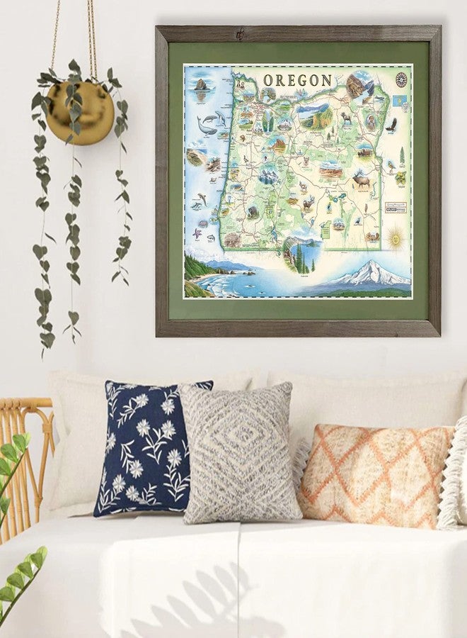 Xplorer Maps Oregon State Hand-Drawn Map Poster - Authentic 24x18 Vintage-Style Wall Art - Lithographic Print with Soy-Based Inks - Unique Gift for History Buffs, Travelers, Teachers, or Home Decor - All-Ages - Made In USA - Image 2