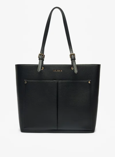 سيليست Solid Tote Bag with Zip Closure and Double Handle