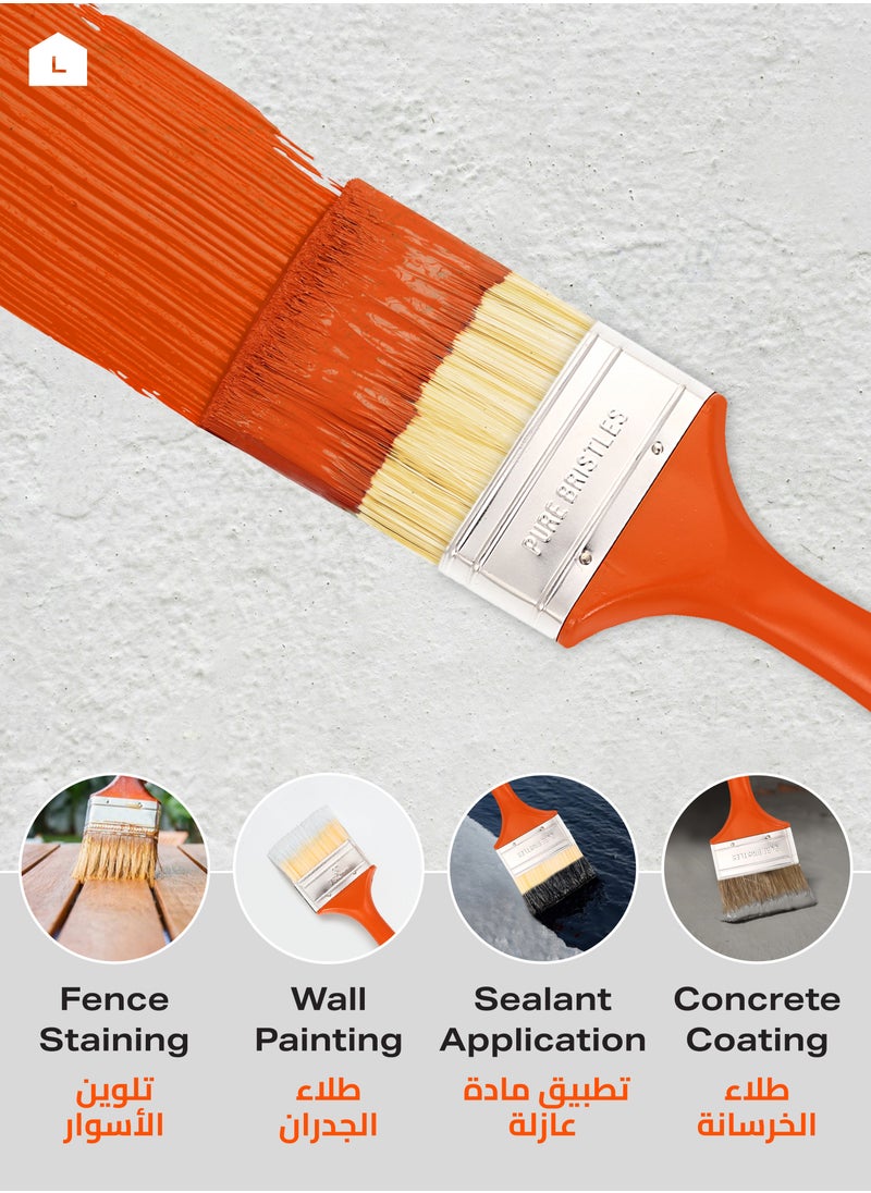 LAWAZIM - Basic Paint Brush - with Synthetic Bristles and Plastic Handle, Wide Flat Head for Smooth Application – Ideal for Walls, Furniture, Wood, and General Home Painting Tasks - Image 1