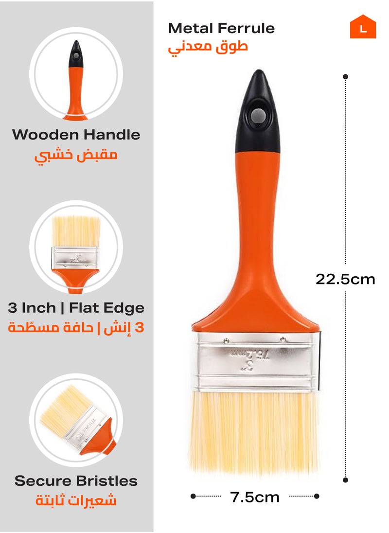 LAWAZIM - Basic Paint Brush - with Synthetic Bristles and Plastic Handle, Wide Flat Head for Smooth Application – Ideal for Walls, Furniture, Wood, and General Home Painting Tasks - Image 1